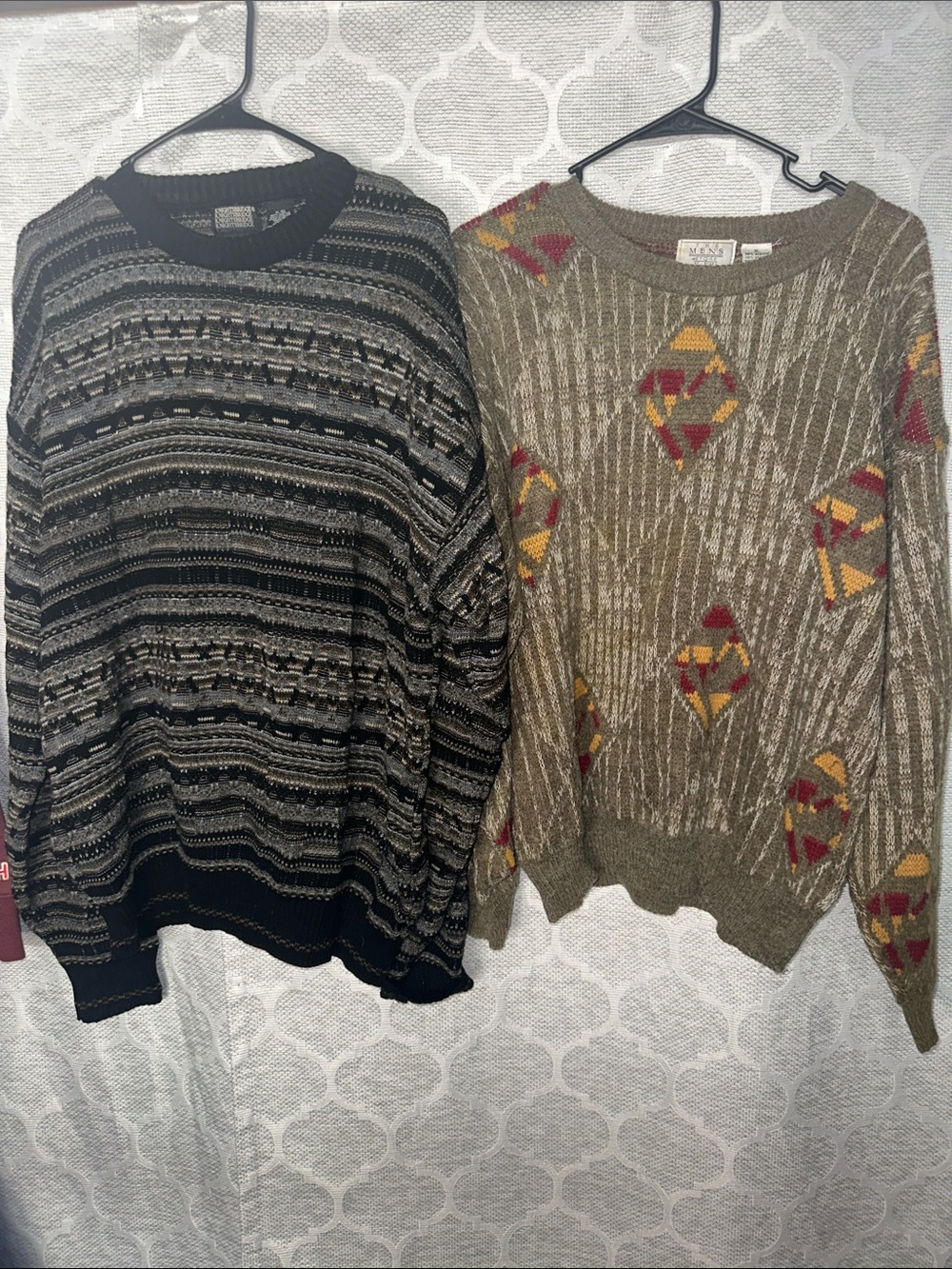 Lot of 2 Vintage 90s Grandpa Knit Sweaters Knightsbridge Sears XL